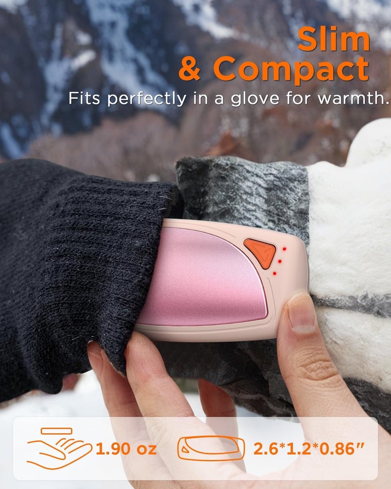 vimwing Hand Warmers Rechargeable with Charge Case, 2 Packs 14,000mAh Electric Hand Warmer Battery Powered Dual Sided Reusable Long Battery Life Portable Pocket Heater Gifts for Men Women Golf, Hunting Gear - Image 5
